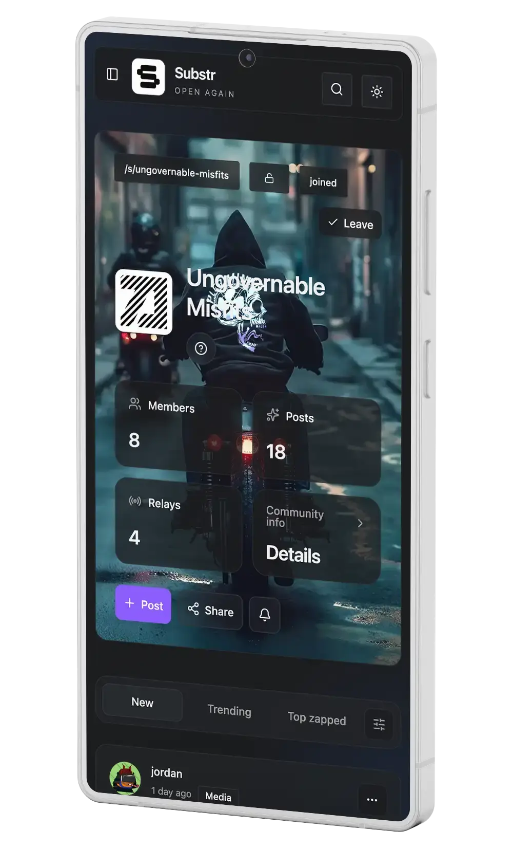 Substr about community overview mockup